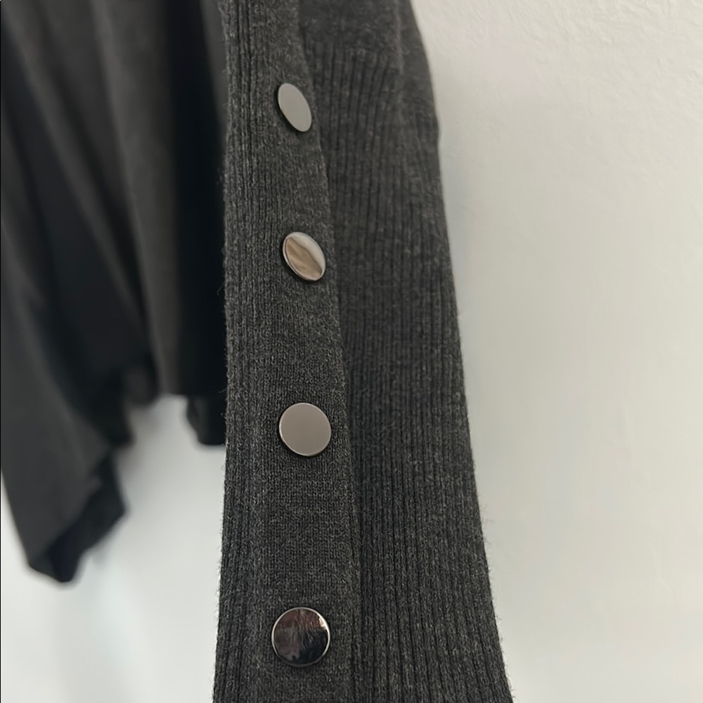 Women's Black and Gray Turtleneck Sweater - Picture 2 of 4